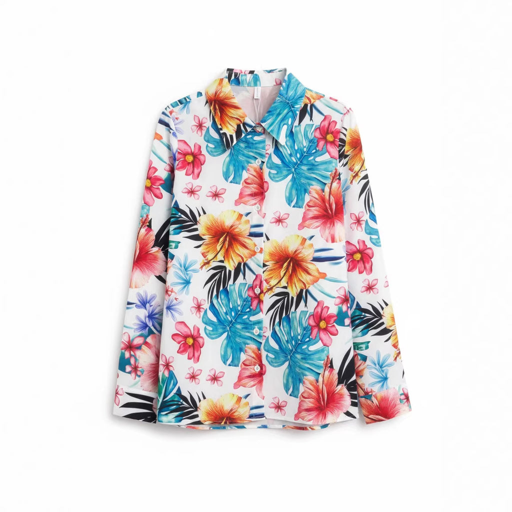 Elegante Langarm-Bluse mit Print – Bild 4 | LuxeStyle