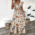 Damen V-Ausschnitt Dolman-Kleid mit Blumenmuster