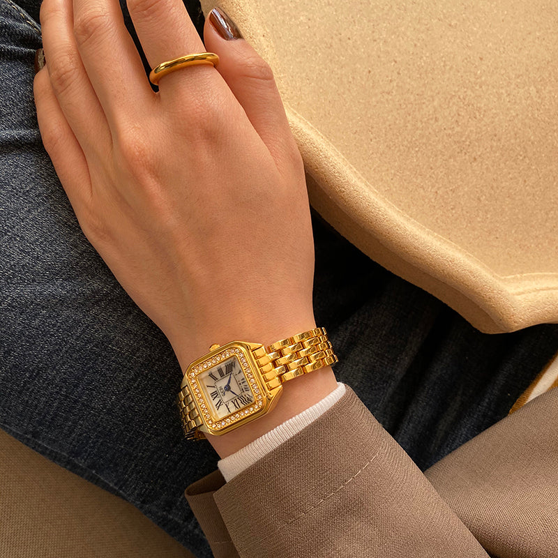 Goldene Quarzuhr für Damen – Bild 5 | LuxeStyle