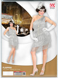 Kostüm Charleston Kleid silber · Gr. XL