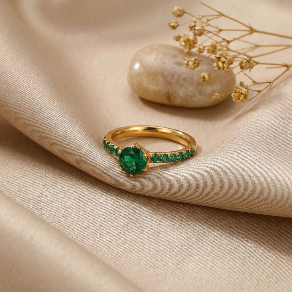 18K Gold Bicolor Pigstone Ring – Bild 7 | LuxeStyle