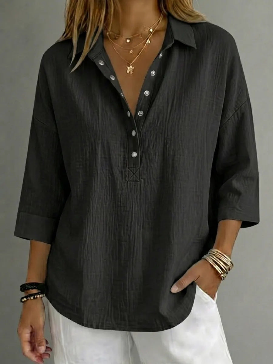 Lose Damenbluse mit Lapel