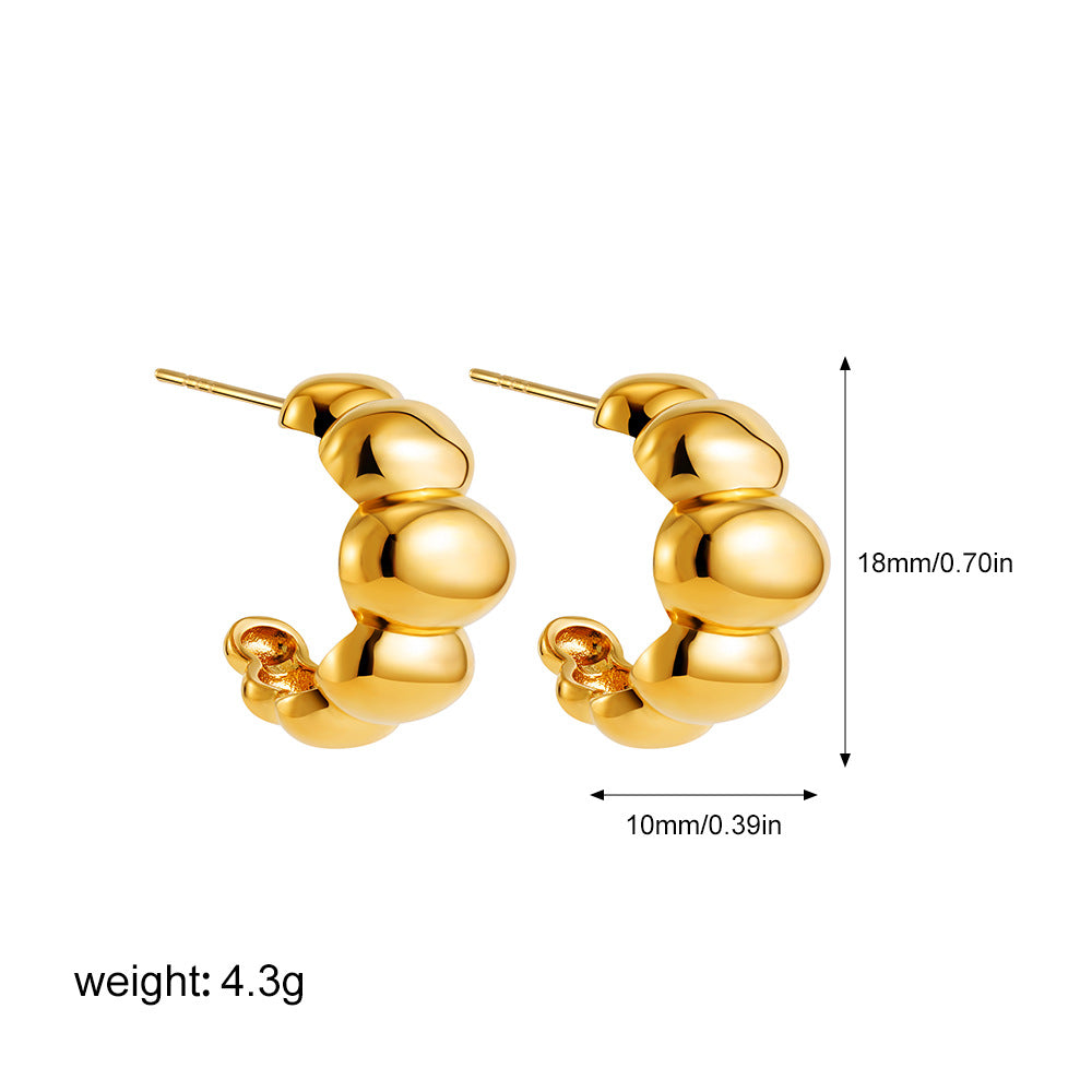 Goldene Streifenohrringe
