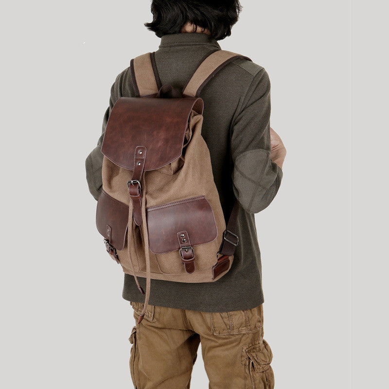 Schlichte Tasche aus Kanvas und Leder | LuxeStyle