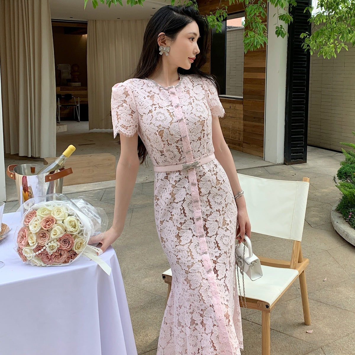 Rosenfarbene Abendkleid – Bild 4 | LuxeStyle