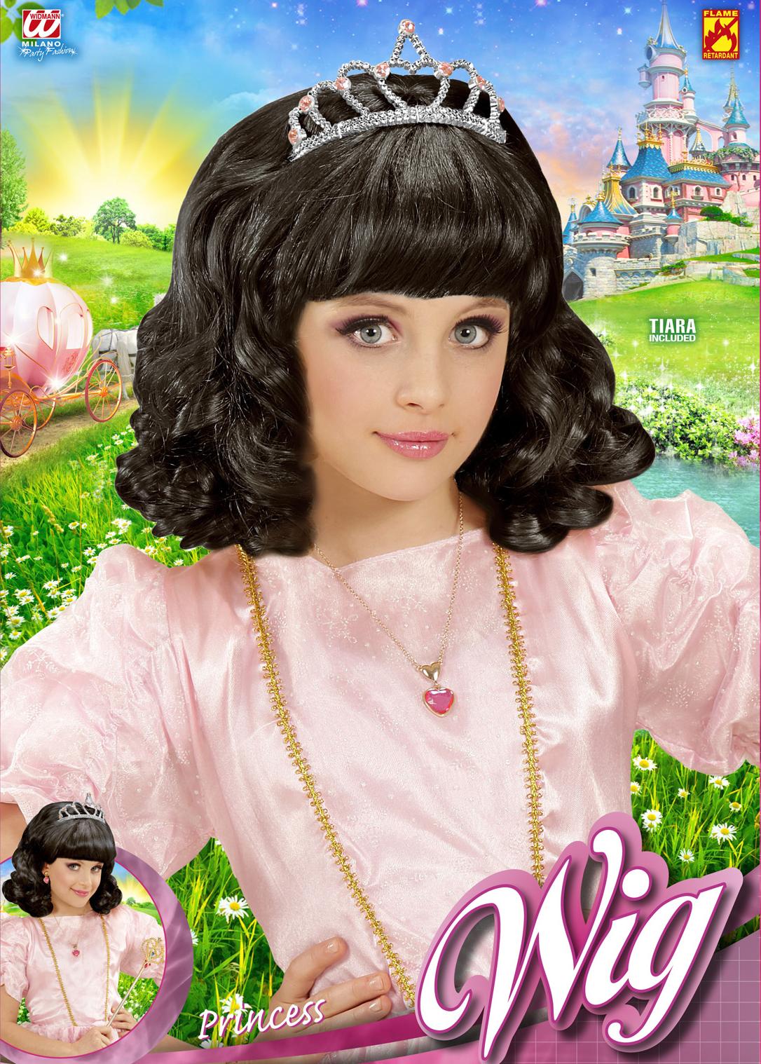 Schwarze Prinzessin-Perücke