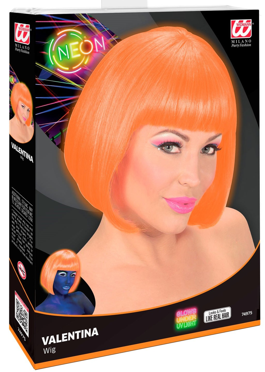Perücke Valentina neon orange – Bild 2 | LuxeStyle