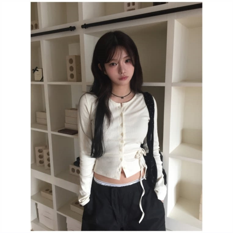 Slim Cardigan Langarmshirt für Damen