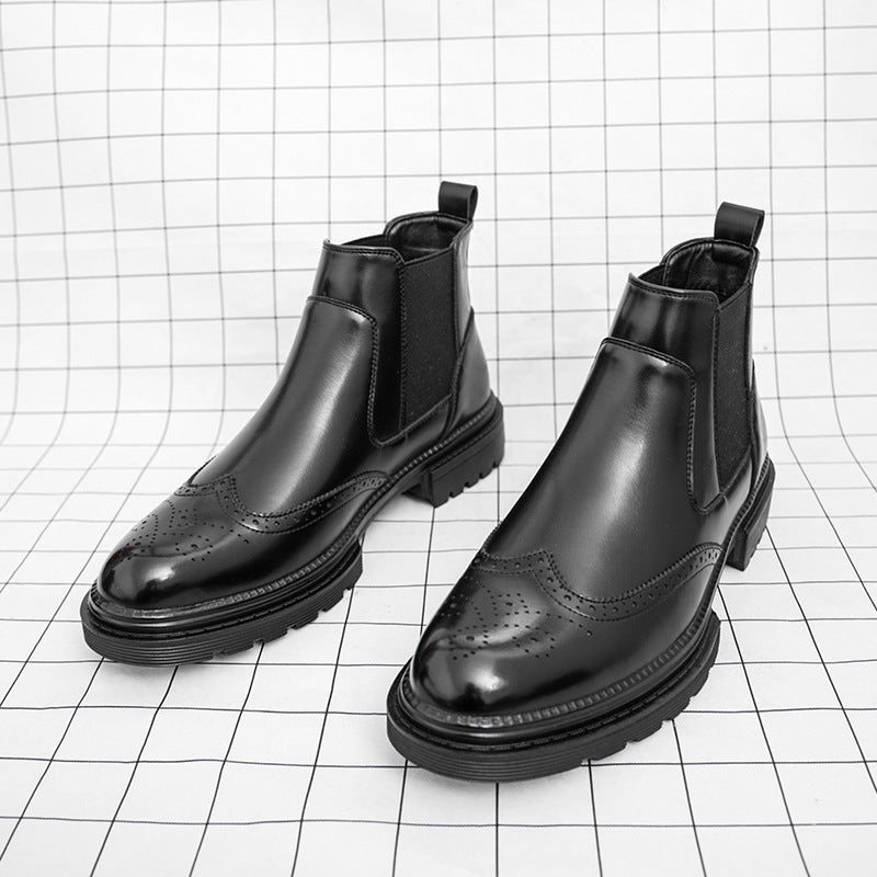Herren High-Top Fashion Ankle Boots aus Leder