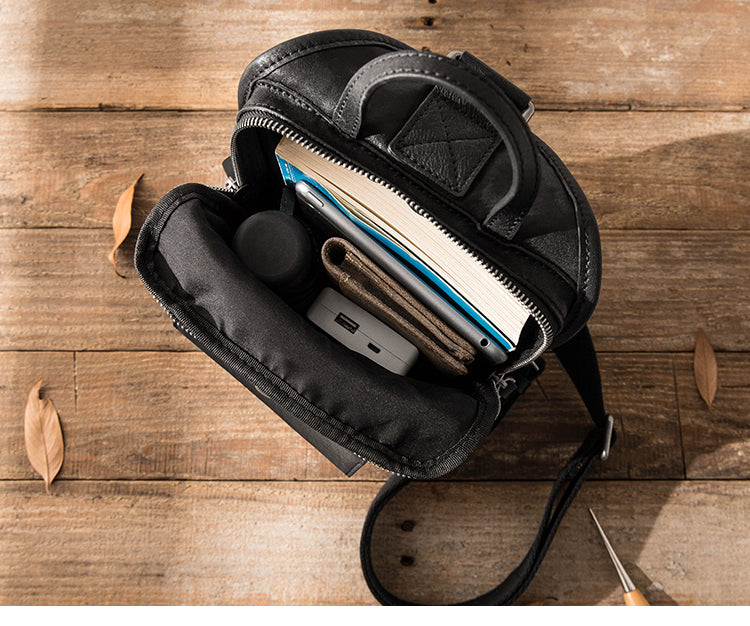 Brusttasche aus echtem Leder für Herren – Bild 5 | LuxeStyle