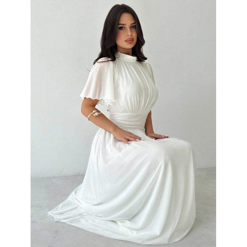 Elegantes A-Linien-Kleid mit Rüschenärmeln