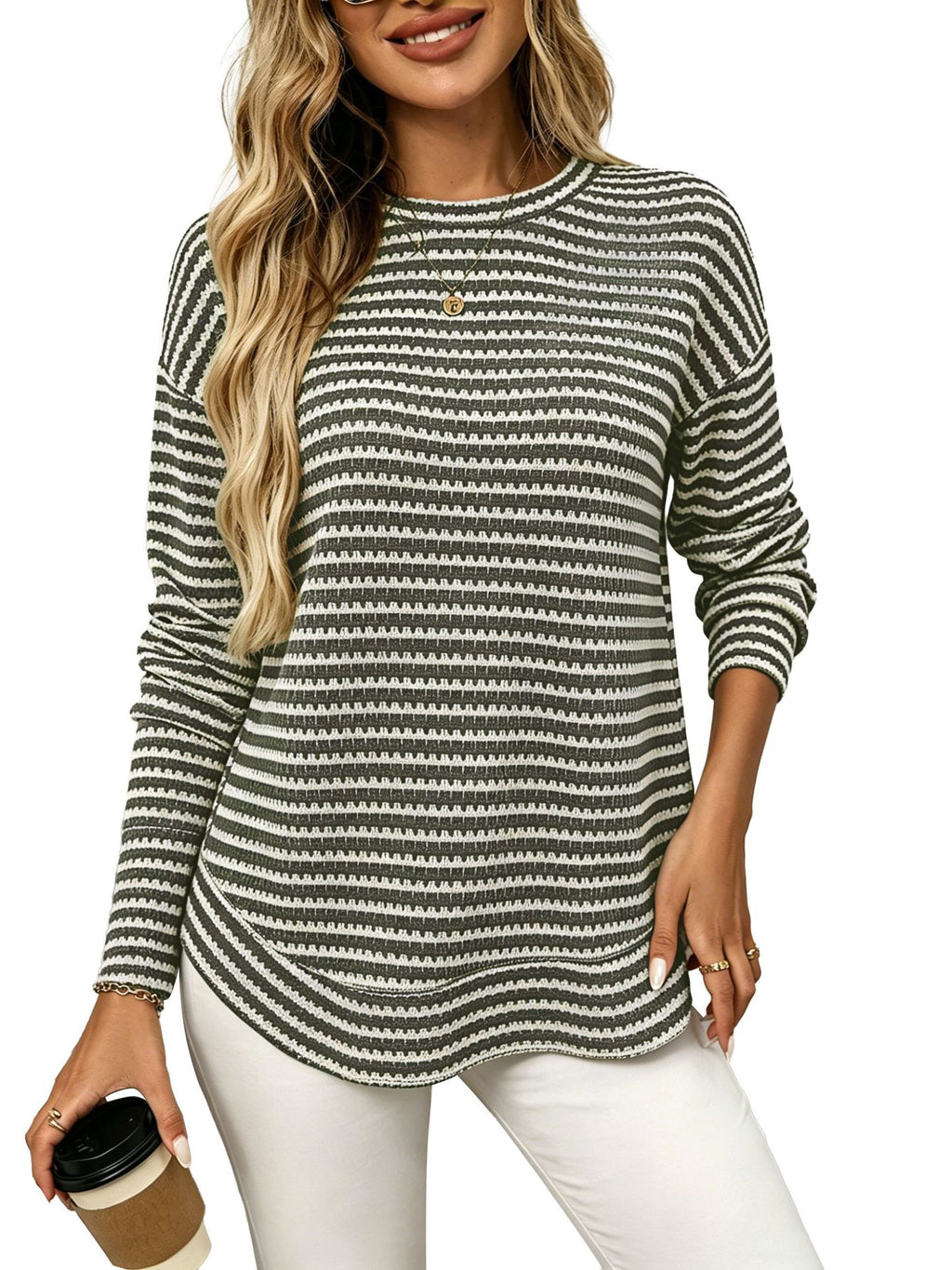 Langarmshirt aus Waffelstrick