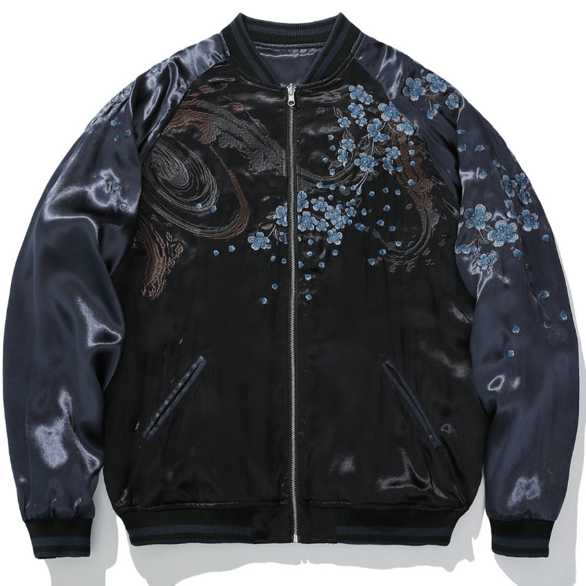 Baseballjacke mit Löwen-Stickerei