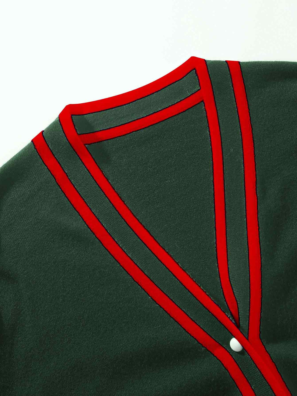 V-Ausschnitt Strickjacke mit Streifen
