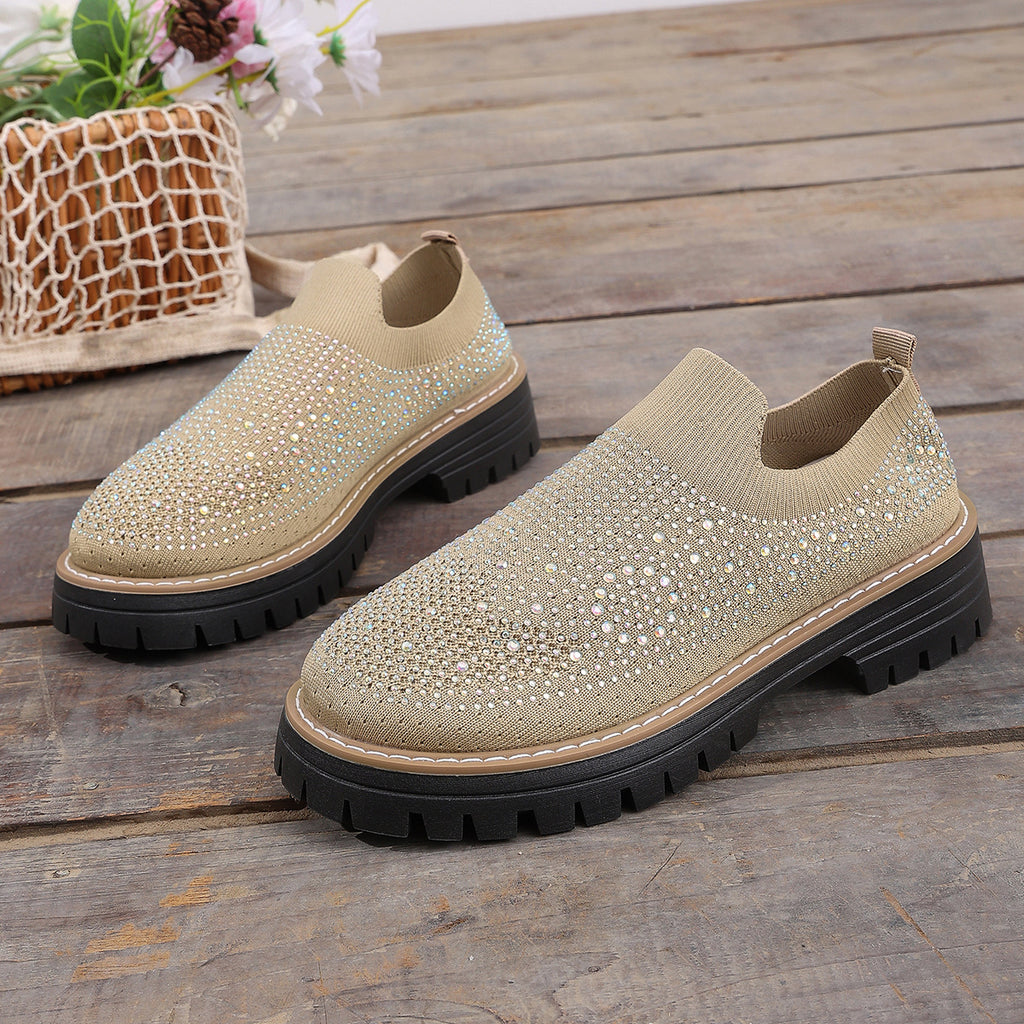 Glitzer-Sneaker mit Chunky Heel