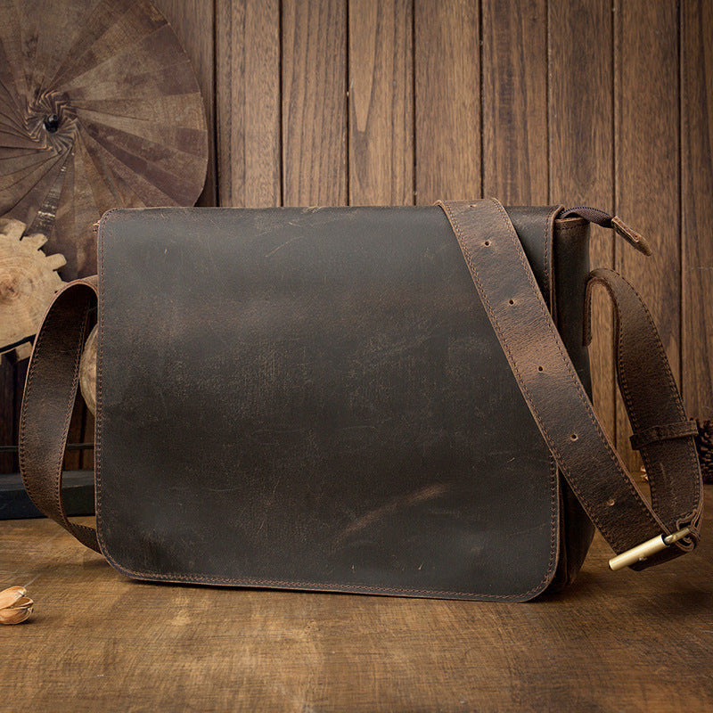 Retro-Schultertasche aus Leder für Herren – Bild 3 | LuxeStyle