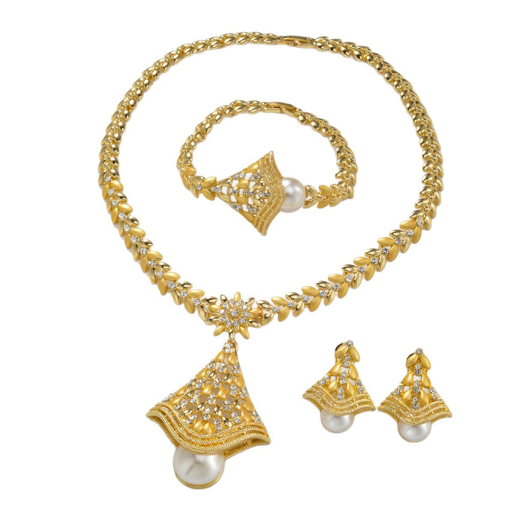 Vergoldete Halskette «Blatt» · 18k Gold-Optik