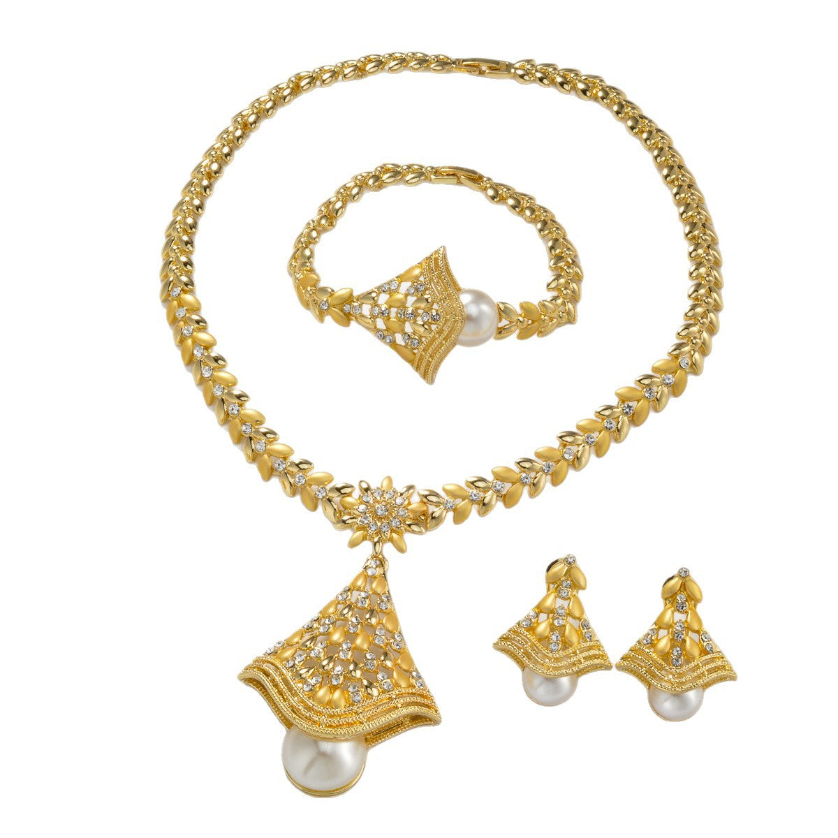 Vergoldete Halskette «Blatt» · 18k Gold-Optik