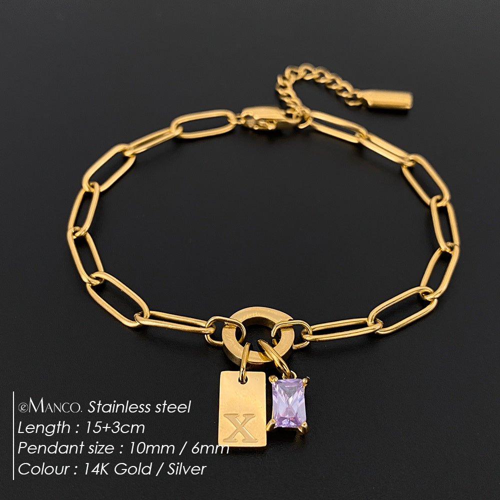 Rhinestone Buchstaben Armband – Bild 5 | LuxeStyle