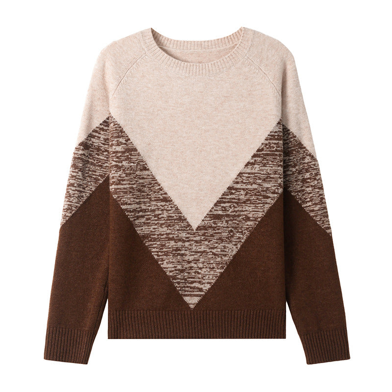 Beige Blockpullover