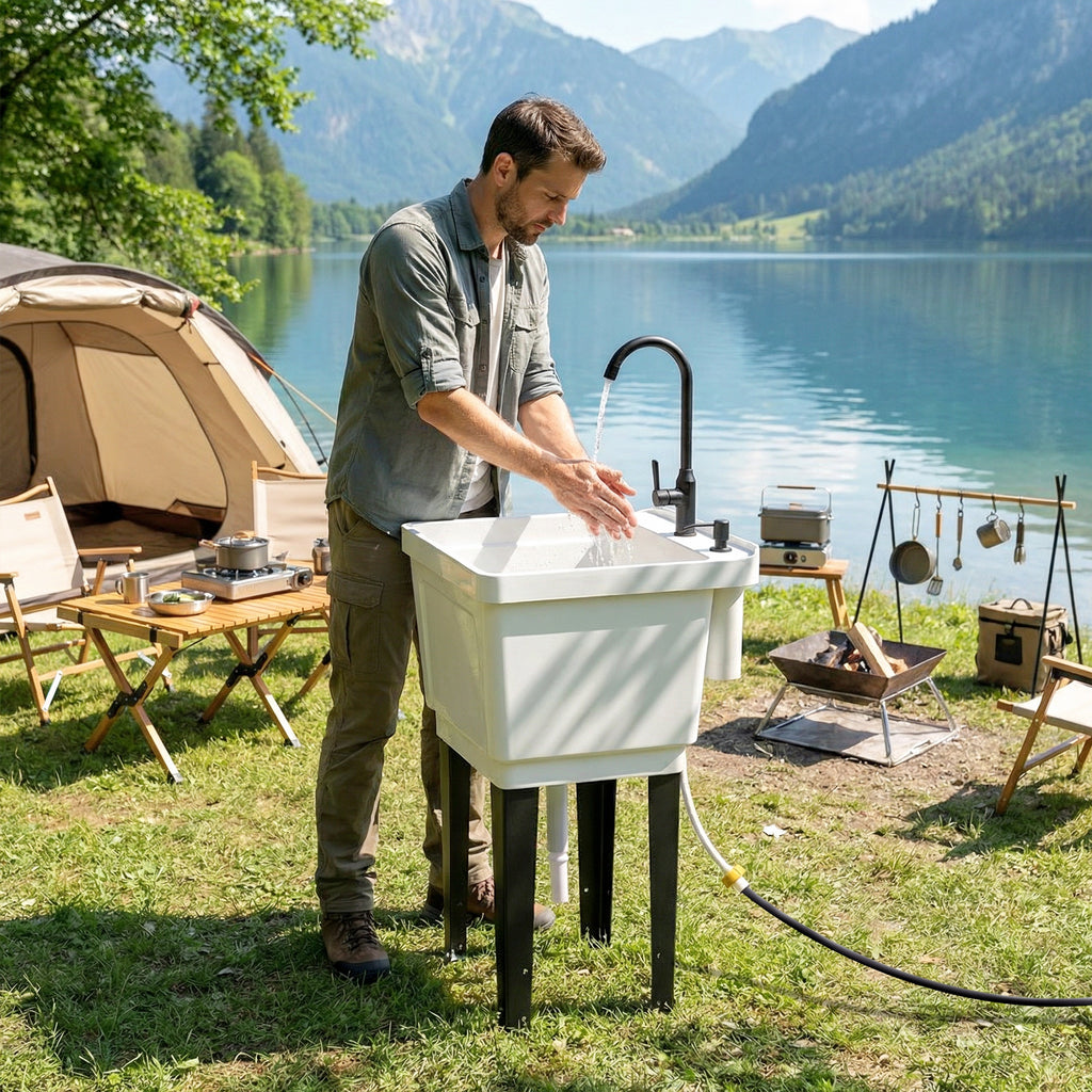 Portabler Waschplatz mit Seifen Spender