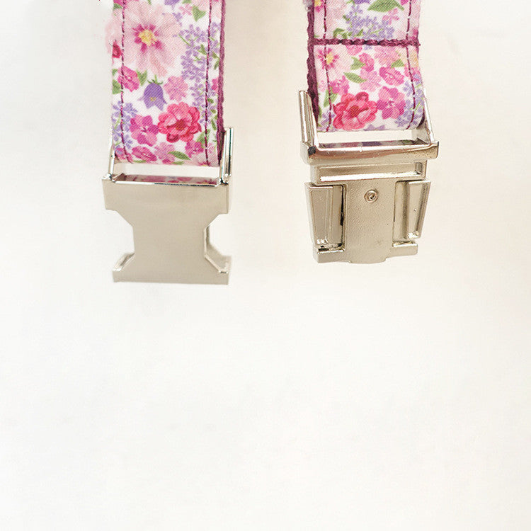 Hundehalsband "Purple Flower" mit Metallschnalle – Bild 2 | LuxeStyle