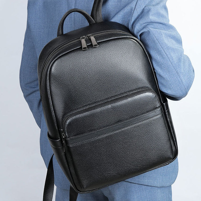 Leder Business Rucksack mit Laptopfach