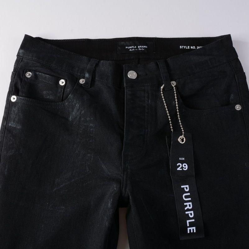 Slim Fit Jeans in Lila-Schwarz