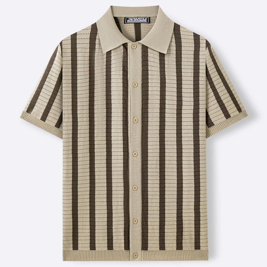 Gestreiftes Jacquard Strick-Shirt für Herren – Ansicht 4