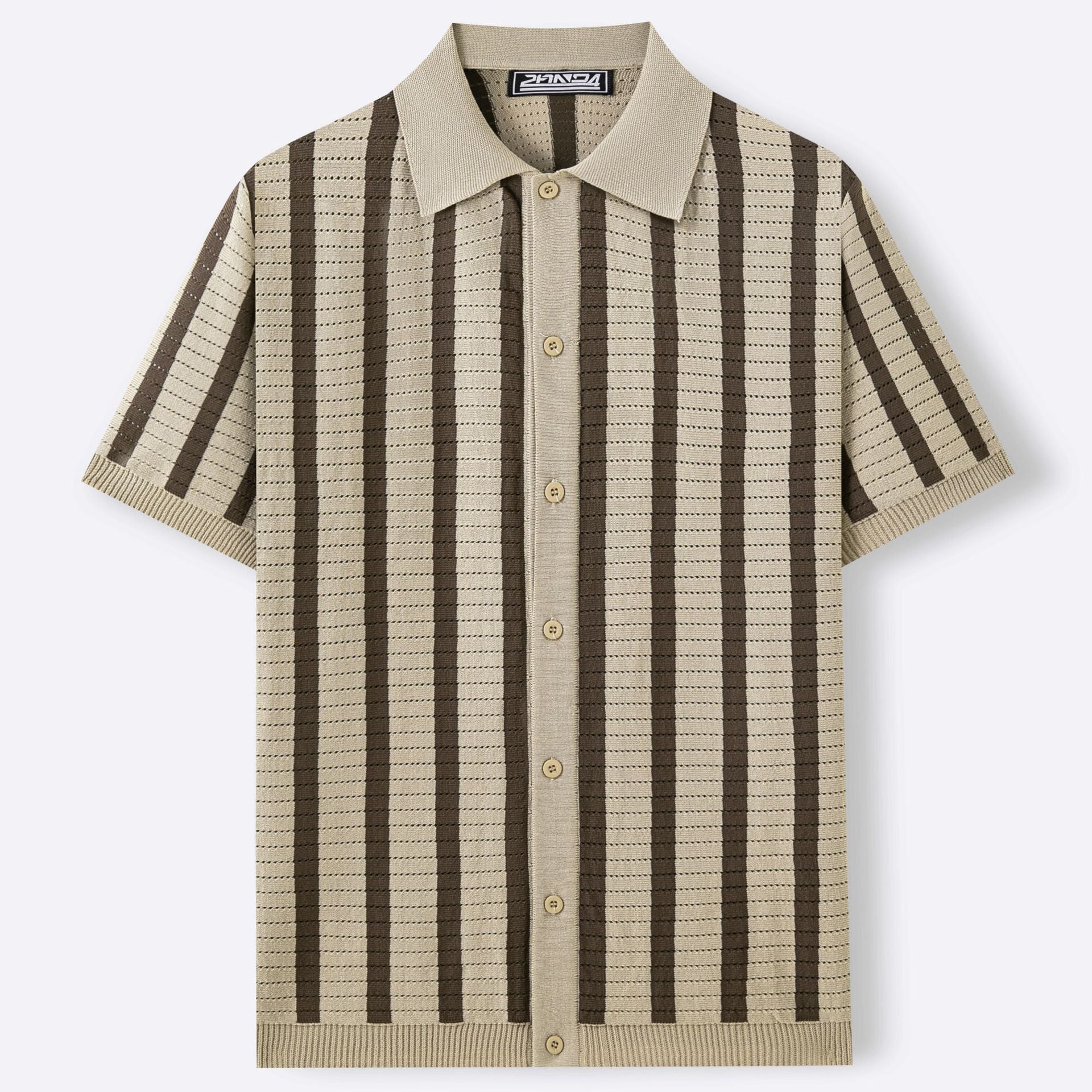 Gestreiftes Jacquard Strick-Shirt für Herren – Ansicht 4
