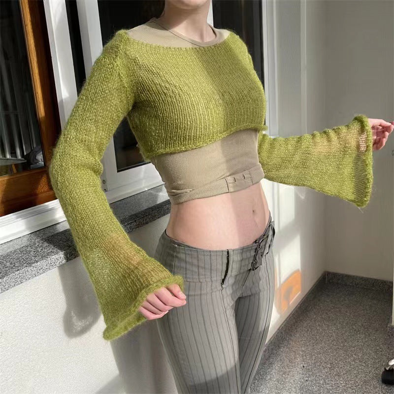 Strickpullover mit Laternenärmeln