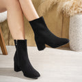 Ankle Boots mit Chunky Heel und Seitenreissverschluss