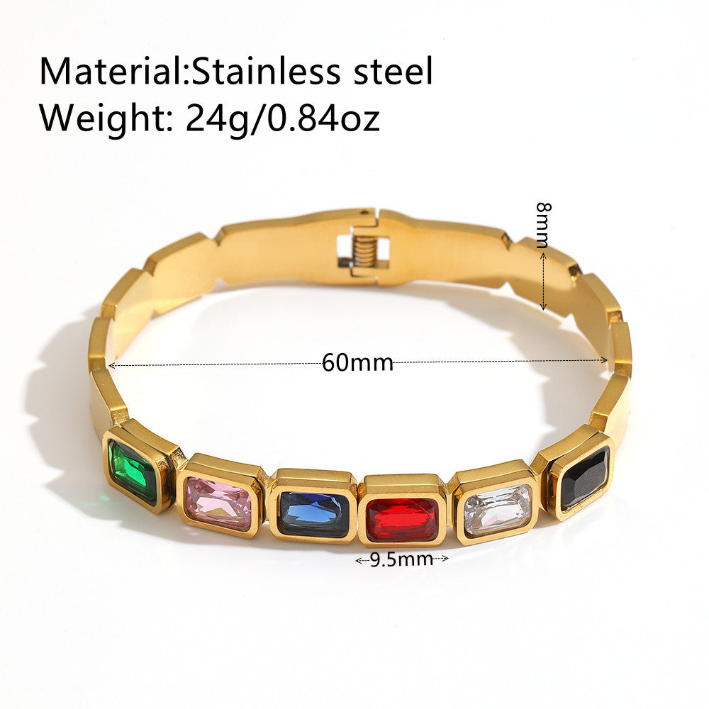 Titanstahl Armband mit Zirkonia – Bild 2 | LuxeStyle