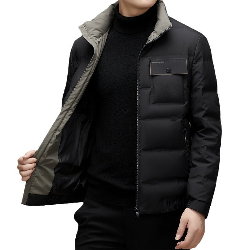 Herren Winter Daunenjacke mit Stehkragen – Bild 5 | LuxeStyle