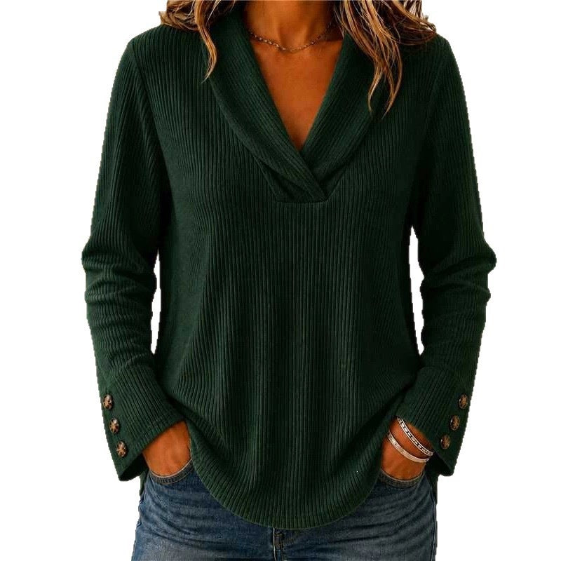 Mode Damen Einfarbiger Crew-Neck Casual Pullover