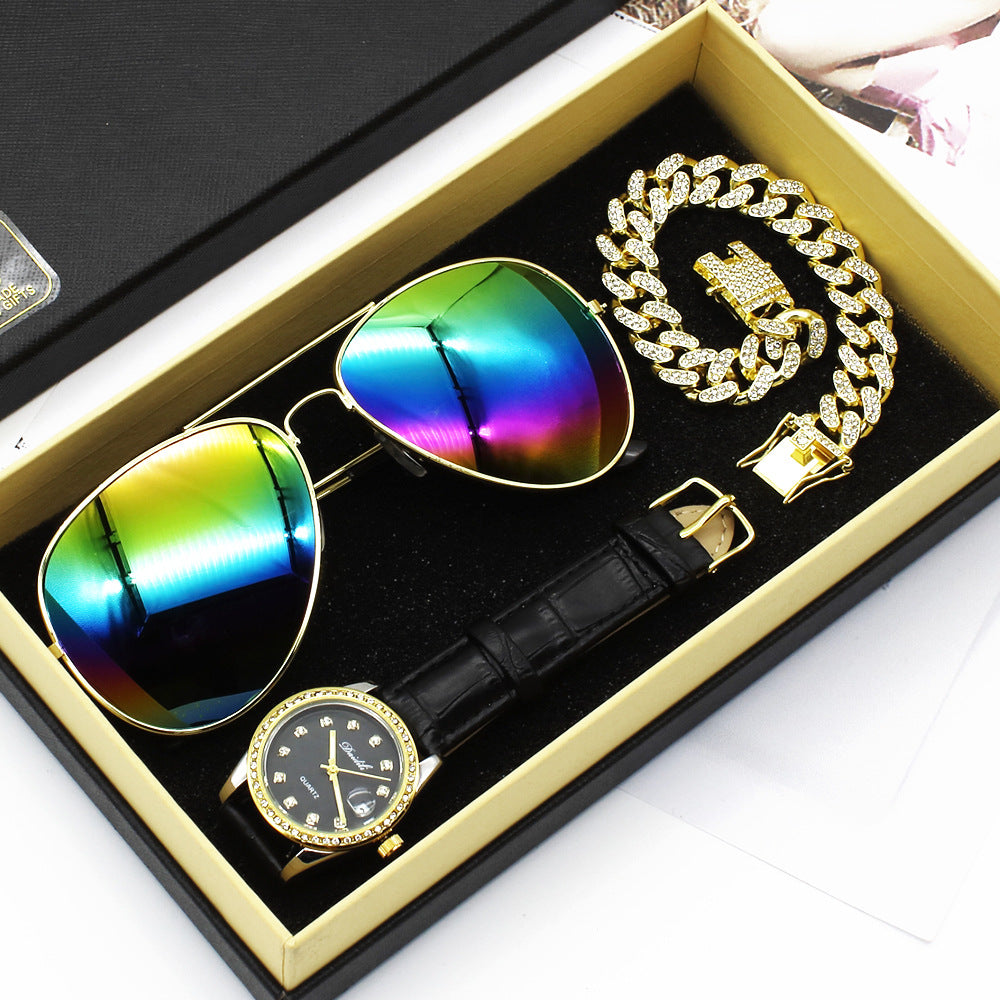 Damen Armbanduhr mit Sonnenbrille