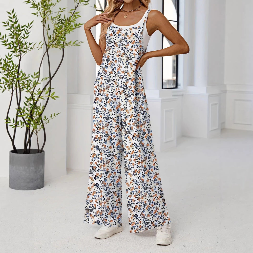 Jumpsuit mit Blumenprint und weitem Bein