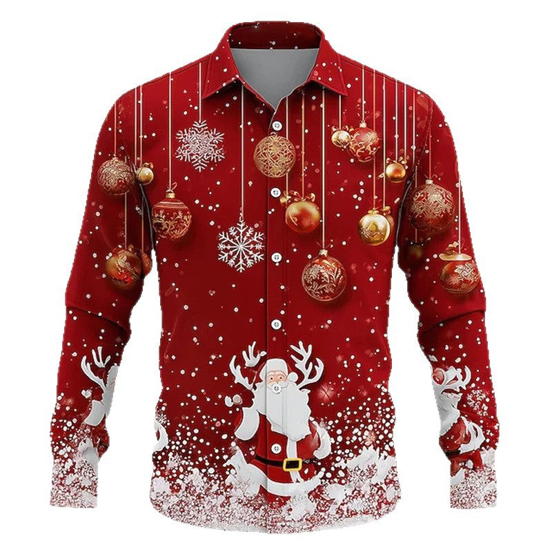 Herren Hemd mit Schneeflocken-Krawatten-Print – Bild 6 | LuxeStyle