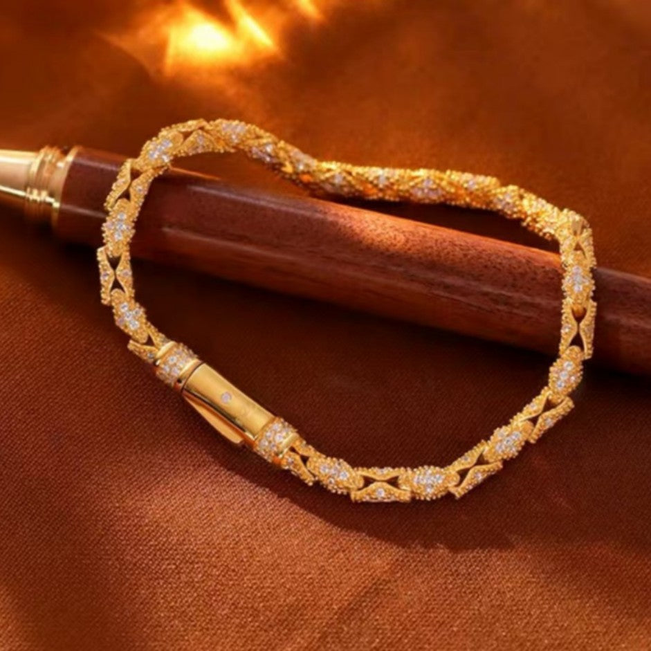 Vintage Schlangenknochen-Armband mit Strass