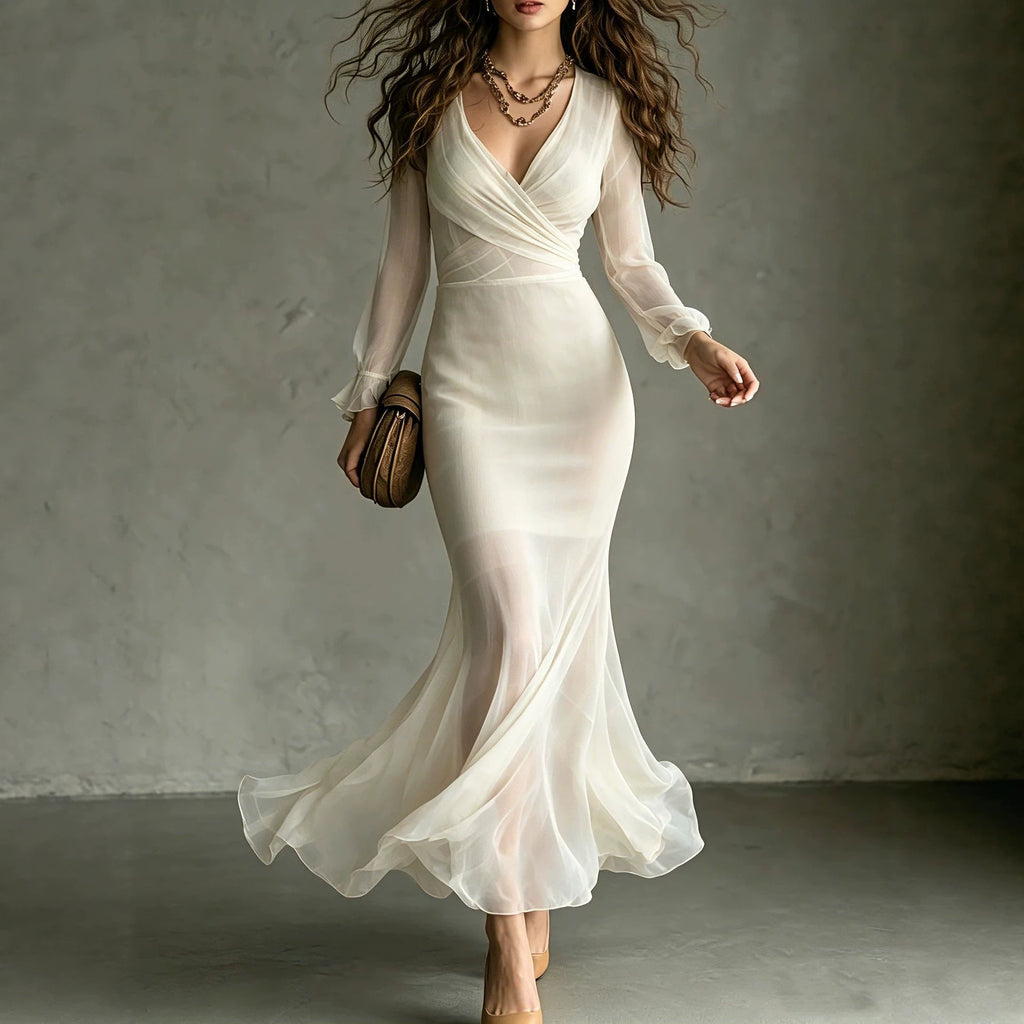Maxi-Kleid mit Taillen-Gurt