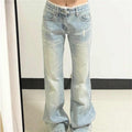 Damen Washed Slim Flared Jeans – Bild 6 | LuxeStyle