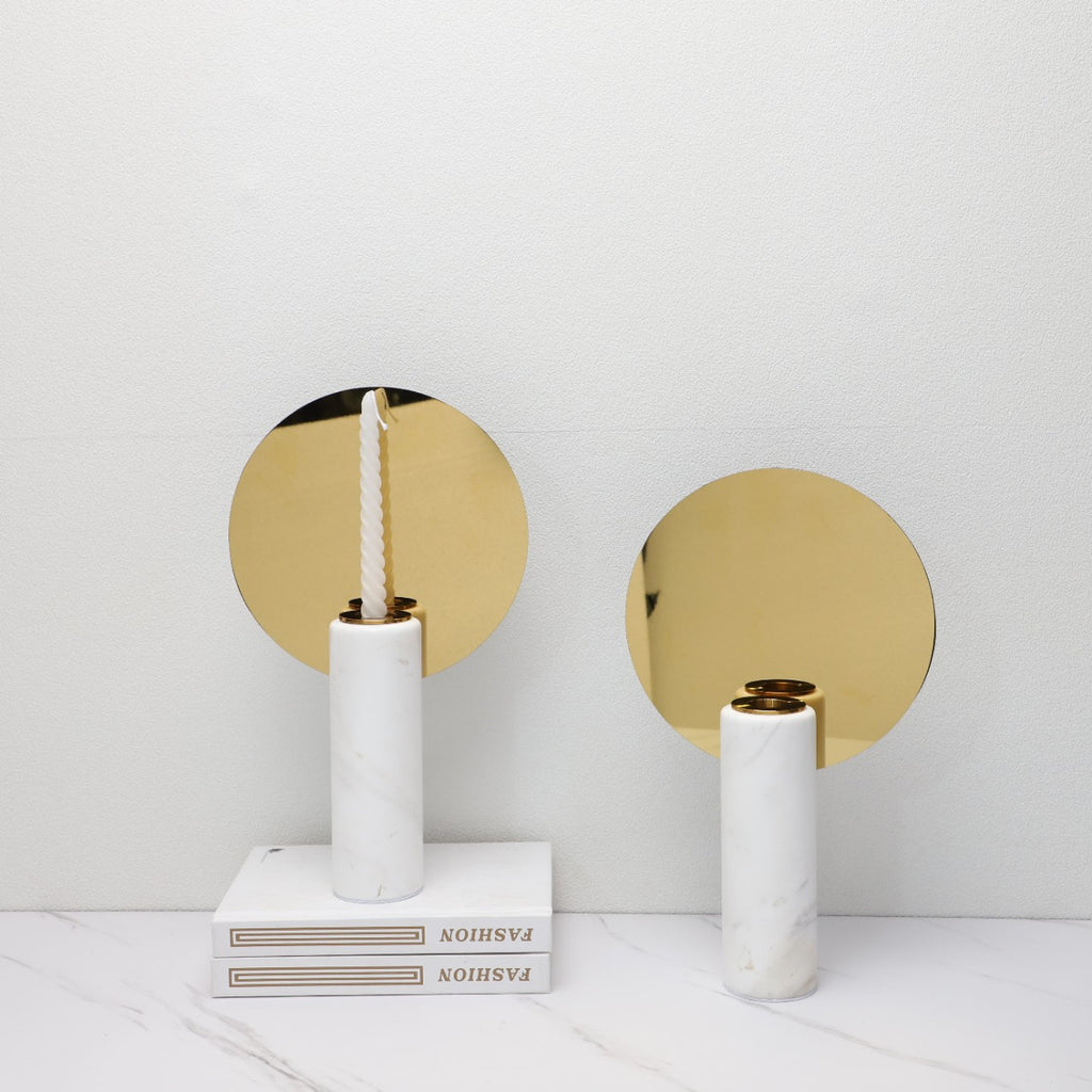 Eleganter Kerzenhalter Gold-Marmor – Bild 3 | LuxeStyle