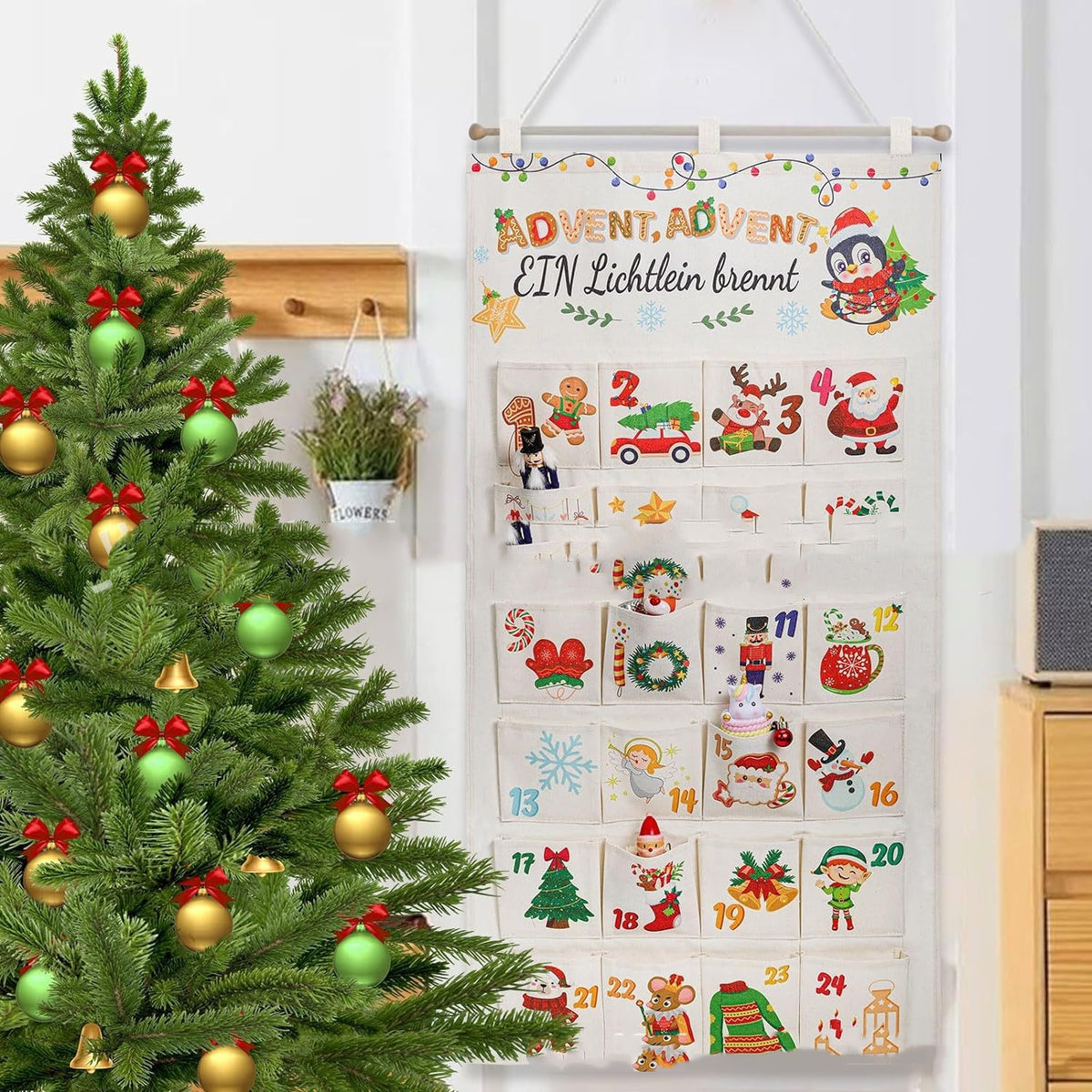 DIY Weihnachtskalender Geschenkbeutel 50x100 cm | LuxeStyle