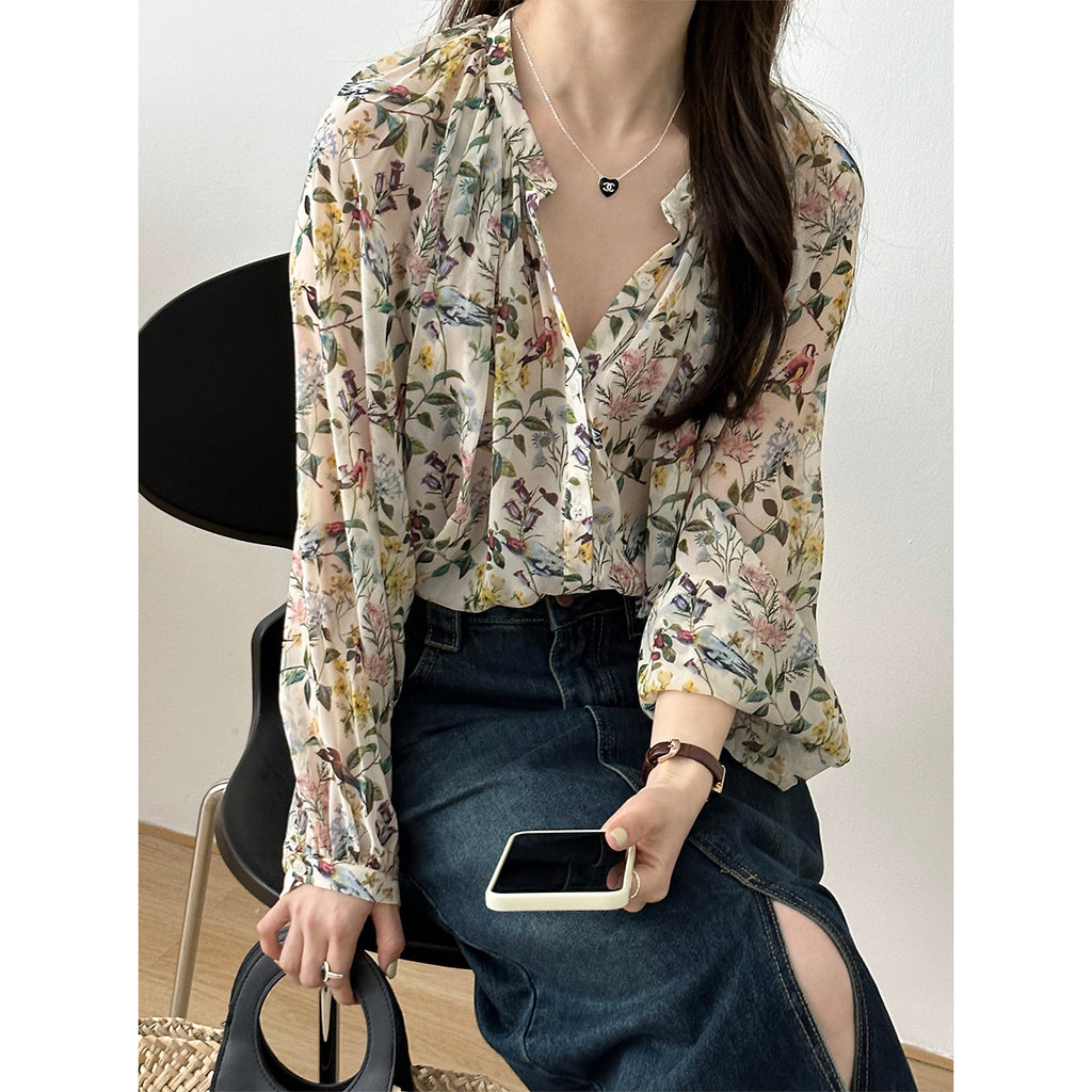 Retro Sonnen-Schutzjacke mit Blumenprint – Bild 3 | LuxeStyle