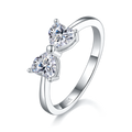Herz-Bow-Tie Moissanit Ring mit GRA-Zertifikat