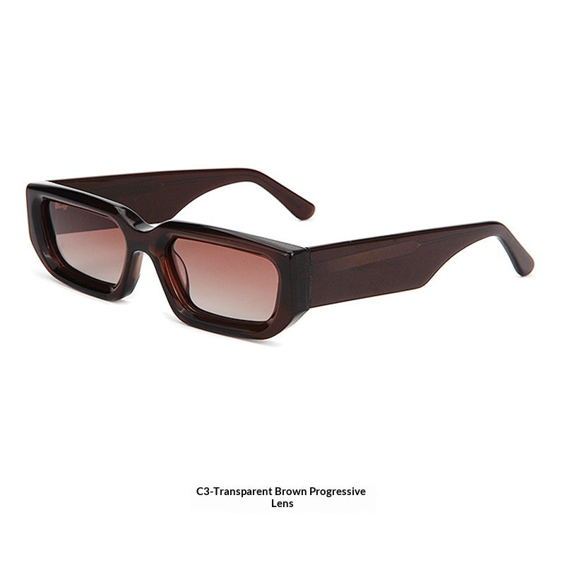 Trendige quadratische Sonnenbrille mit breiten Bügeln