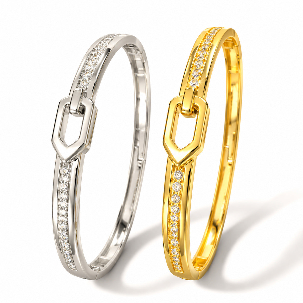 Geometrisches Armband mit Strass-Schloss