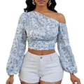 Asymmetrisches Schulterpuff-Shirt für Damen | LuxeStyle