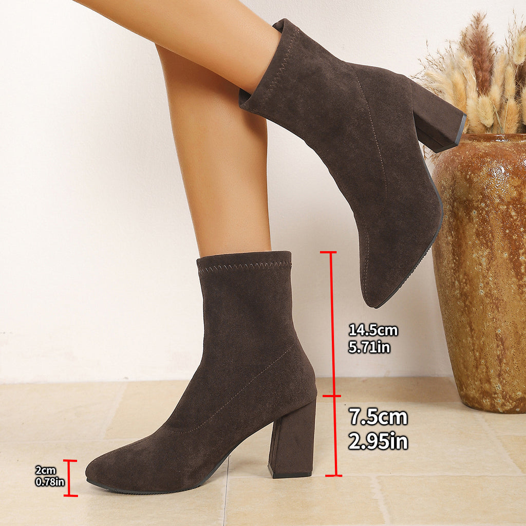 Sock-Style Boots mit Chunky-Heel