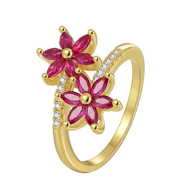 Mori Style Blumenring mit Zirkonia – Bild 4 | LuxeStyle